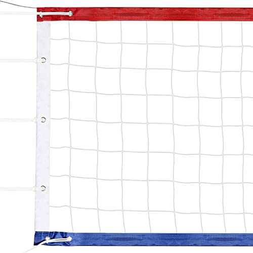 Pro Volleyball Net Outdoor Heavy Duty With Lengthened Aircraft Steel Cable, Tear-Resistant Border, Upgraded Weather Resistance, 32X3Ft Portable Volleyball Net For Backyard Pool Schoolyard Beach #TOP27