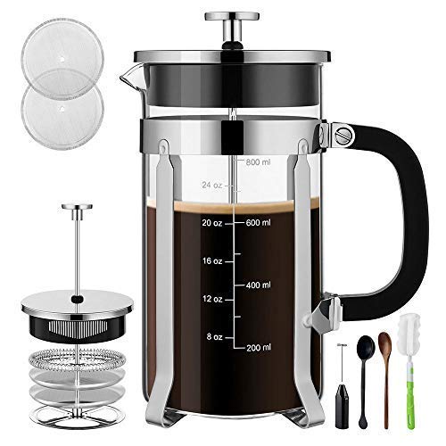 Veken French Press Coffee Maker 34oz,Chrome