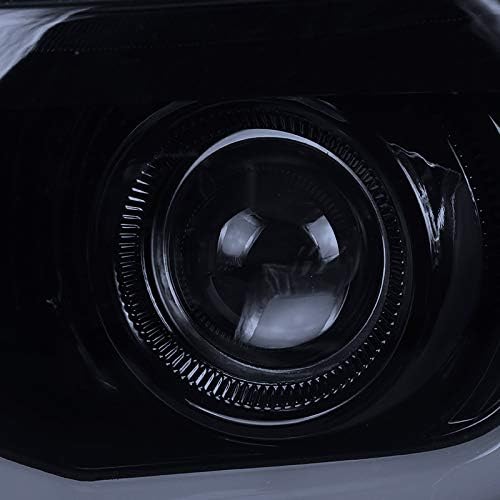 Smoke Lens Black Bezel DRL LED Light Bar Projector Headlights Made For and Compatible With Camaro 2010-2013