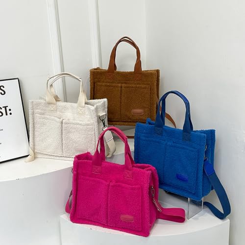 Image of Cherry Tote Bag for Women Canvas Patched Purse Cute Shoulder Bag Multi-Pocket Satchel Handbag for work travel