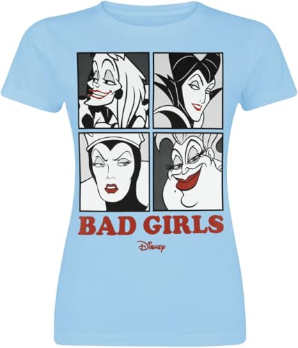 Classiques Disney Bad Girls Femme T-Shirt Manches Courtes Bleu L 100% Coton Regular/Coupe Standard
