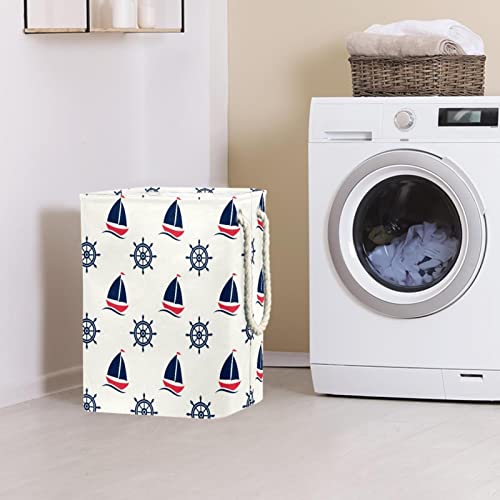 Panier à linge imperméable voilier et gouvernail avec poignées solides - 3