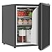 HOMCOM Mini Kühlschrank 44L/46 Dosen Kleiner Kühlschrank mit einstellbarem Thermostat, verstellbaren Einlegeböden, Innenbeleuchtung, Verstellbare Fußpolster für Schlafzimmer, Büro, Wohnheim, Schwarz