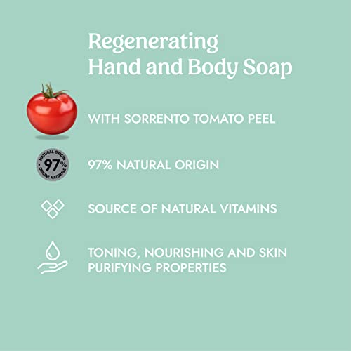 Image of ITINERA Regenerating Liquid Soap with Sorrento tomato peel (12.51 fl oz) - with Aloe vera and Glycerine - Vegan Friendly - 95% Natural Origin Ingredients