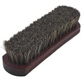 Cepillo de zapatos de pelo de caballo, cepillo profesional premium para el cuidado de la piel, limpia, pule, refresca sin arañazos, universal para zapatos, bolsas, chaquetas, muebles, natural