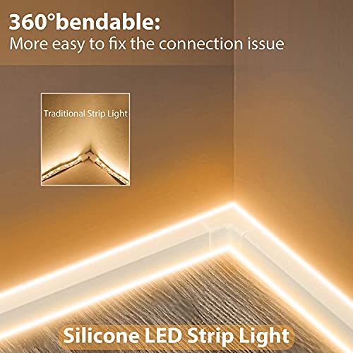 Gesto 16.4 Ft Neon LED Strip Light with 12V Adapter | Waterproof,Flexible & Cuttable Rope Light for Diwali Decor,Wall Decor,Indoor Outdoor Lighting,Neon Sign Board & Custom Name Design – Warm White