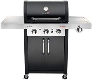 Char-Broil Professional Series 3400 B - 3 Burner Gas Barbecue Grill with TRU-Infrared technology and Side-Burner, Black Finish.