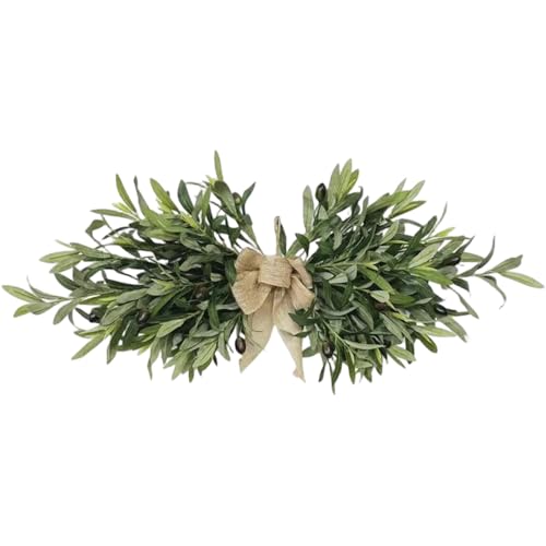 Owddddtnxc Greenery Swag, 24" Artificial Olive Flower Swag with Green Leaves for Wedding Arch Party Wall Home Garden DecorGreenery