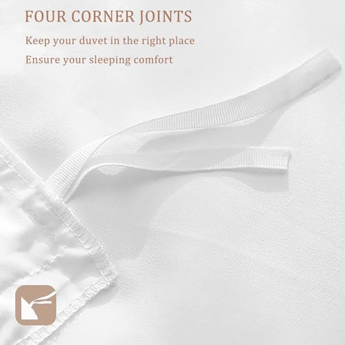 Housse de Couette 200x200 Plantes Vertes Blanc en Microfibre Douce - 6
