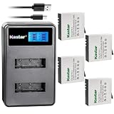 Kastar Battery 4 Pack and LCD Dual Charger for Xiaomi YI AZ16-1, Xiaomi YI AZ16-2 and Xiaomi Yi 4K, Xiaomi Yi 4K+, Xiaomi Yi Lite, Xiaomi YI 360 VR Action Camera