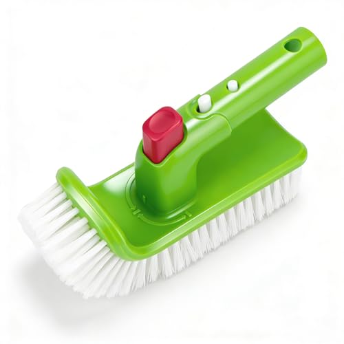 Brosse Piscine 19 cm avec Poignée Pliable 180°, Brosse Nettoyage Piscine 9 Rangées Poils Nylon, Clip EZ pour Manche Télescopique 3,2 cm, Brosse Fond...