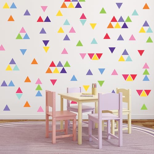 300 piezas calcomanías triangulares de vinilo coloridas para pared miniatura 6