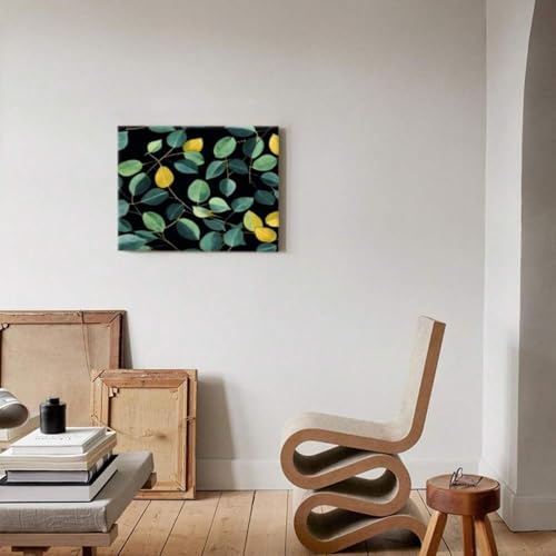 Toile murale eucalyptus noir pour décoration de chambre moderne - 3