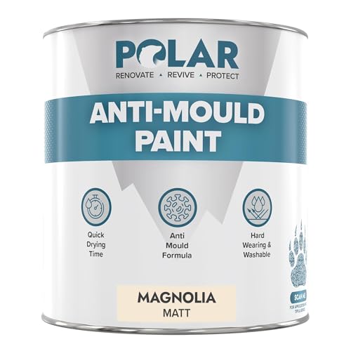 Polar Anti Mould Paint - Magnolia 500 ml - Prevent & Control Mould On Internal Walls & Ceilings - Easy To Apply