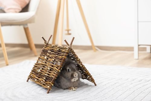 Kerbl Pet Tipi-Zelt Nature, 37x27 cm, Kaninchenzelt, Nagerzelt Holz, Kaninchen, Nagetiere
