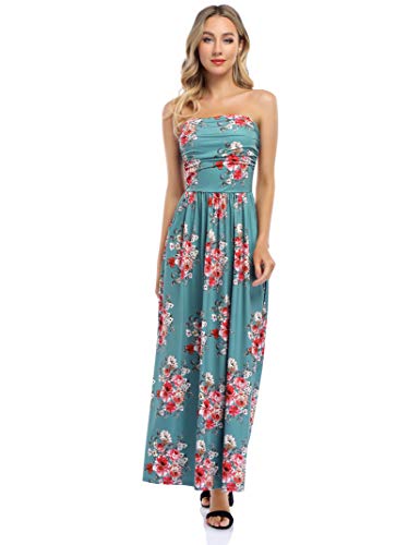 GloryStar Women's Floral Casual Beach Party Maxi Dress Sage Green Floral XL  at Amazon Women's Clothing store