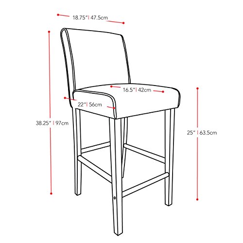 Corliving Antonio Counter Height Barstool In Black Bonded Leather, 25-Inch #TOP2