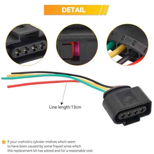 Conector bobina de encendido compatible con VW Passat 2001-2010 y CC arnés 1J0973724 3