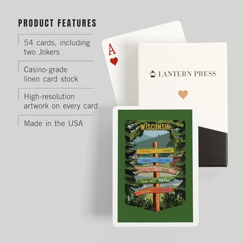 Lantern Press Naipes Poker Wisconsin Bosque y Campamento miniatura 3