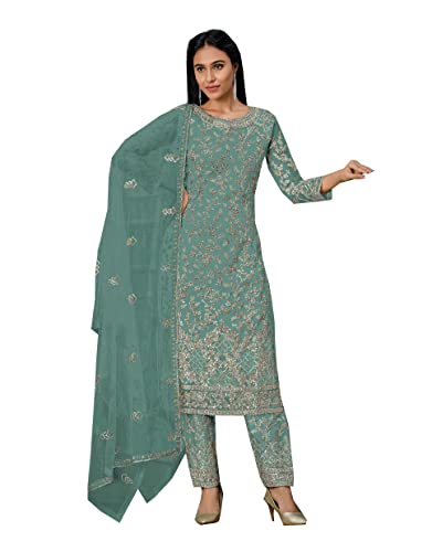 Image of Delisa Indian Pakistani traditional Eid Party Plus Size ready to wear salwar kameez suit Dress for women with dupatta-2088