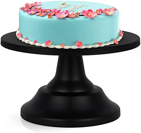 BELLE VOUS Round Metal Cake Stand - 19.7cm/7.76 Inches Dessert Display Holder - Pedestal Plate for Cakes, Cupcakes & Platter Serving Tray - Ideal for Weddings, Birthdays, Parties & Other Events