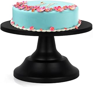 BELLE VOUS Round Metal Cake Stand - 19.7cm/7.76 Inches Dessert Display Holder - Pedestal Plate for Cakes, Cupcakes & Platter Serving Tray - Ideal for Weddings, Birthdays, Parties & Other Events