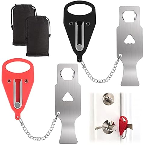 2PCS Portable Door Lock, Safety Door Lock Travel, Add Extra Locks for Additional Safety and Privacy, Anti-Theft Safety and Privacy Lock for Home Hotel Apartment School Cover