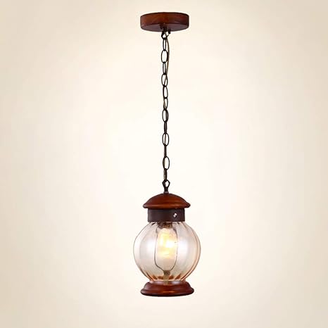 NZDY Hanglampen plafond indoor verlichting vintage massief houten drop light retro glazen lamp metaal ijzer hanglamp E27 basis lampen hanglamp voor keuken IJsland bar decoratie lamp photo 3