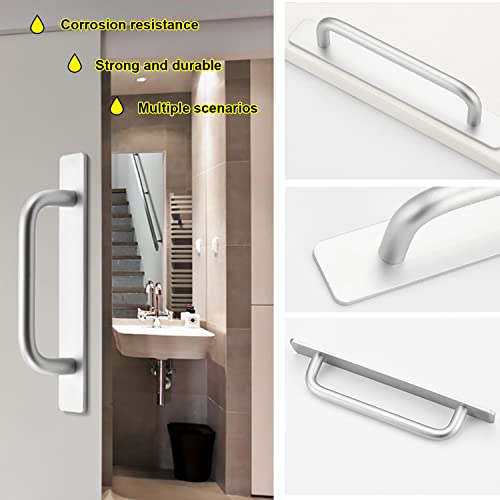 Seept 2Pcs Self-Stick Instant Cabinet Handle 5.8Inch Silver Drawer Pull With 2Pcs Adhesive For Window,Closet Aluminum Alloy Cabinet Handles #TOP4