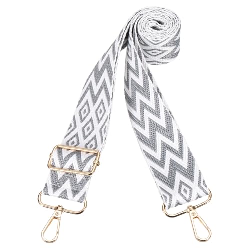 Image of PATIKIL 55in Purse Straps Replacement Crossbody, Bag Straps Crossbody Universal Adjustable Canvas Bohemian for Purses Handbags Guitar, Gray