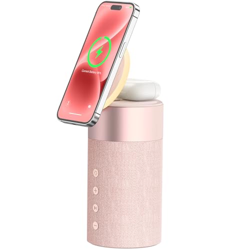 COLSUR Bluetooth Speaker, Magnetic Wireless Charger, Bluetooth Speakers with Night