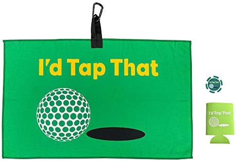 Giggle Golf I’d Tap That Golf Waffle Towel, Poker Chip, and Can Cooler