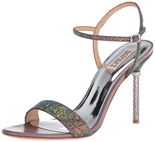 Badgley Mischka womens Olympia Heeled Sandal, Midnight Multi Glitter, 5.5 US