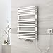 EMKE Badheizkörper Elektrisch, 73,6x50cm Handtuchheizkörper Handtuchwärmer für Wasser und Strom mit Kabel und Stecker (Weiß)