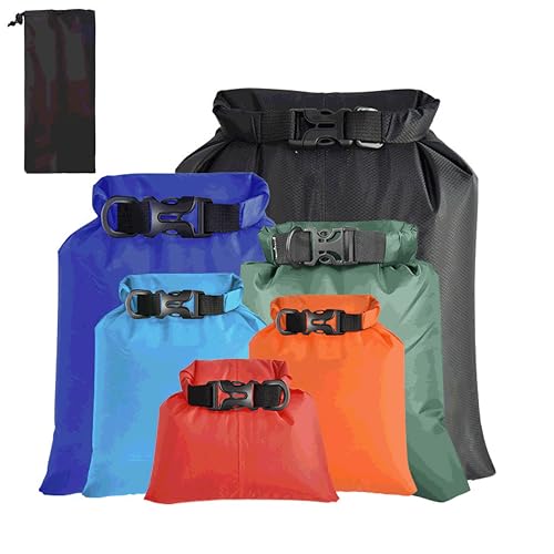 ILZAR 6PCS Dry Bags Waterproof, Lightweight Dry Bags for Kayaking Waterproof,Outdoor Waterproof Bag for Kayaking Hiking Boating Camping