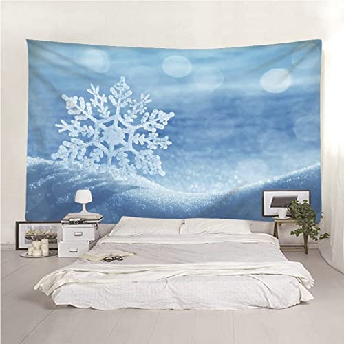 Aotiwe Tapestry Aesthetic Indie, White Tapestry Snowflake Pattern Polyester White 300x260CM Indoor For Home - Image 5