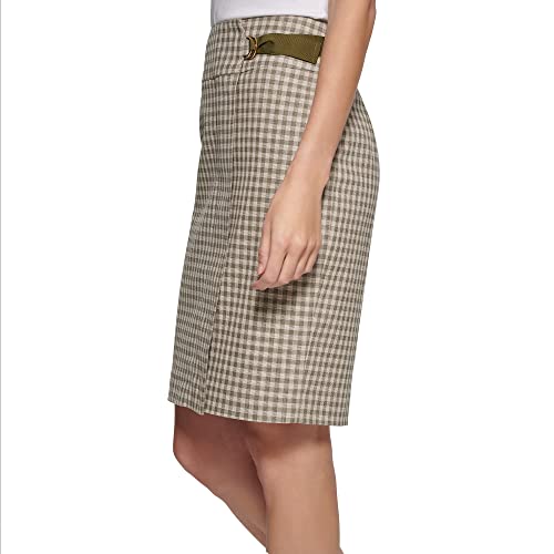 DKNY Women's Plaid Belted Pencil Skirt4