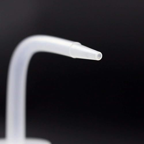 Miniatura 8 de 2 botellas de lavado graduadas de plástico translúcido blanco de 8.5 fl oz8.8 oz con boquilla de punta curvada, recipientes de aceite y agua,