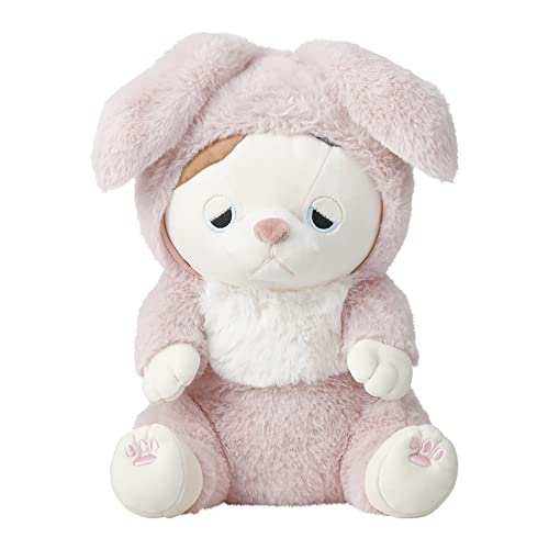 Liv Heart 97023-10 Premium Nemu Nemu Animals Sitting Body Pillow, Mikenat with Rabbit, Size M (Total Length: Approx. 11.8 inches (30 cm), Fluffy, Plump