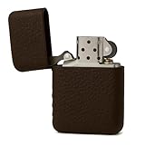 Leather Lighter Case Compatible Zippo Classic Size - Lighter Cover and Pouch for Zippo Top Grain Leather Pouch in Dark Brown