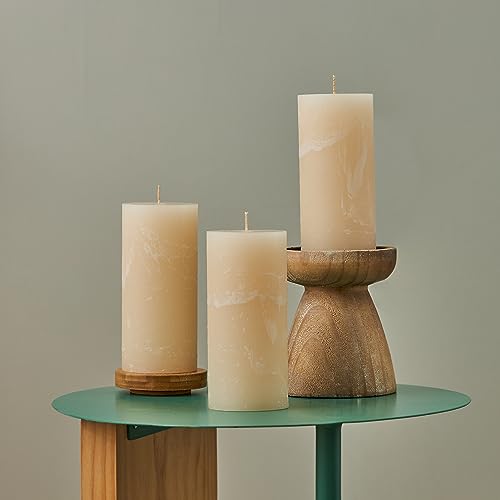 Simply Soson Rustic Egg Shell Ivory Unscented Pillar Candles Set Of 6 | 3"X6" Pillars | Large Candle For Candle Holders | 60 Hours Burning Time | Outdoor Use | Bulk Candle Pack #TOP4
