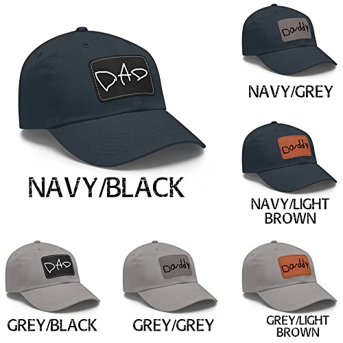 Personalized Dad Daddy Est Hat With Leather Patch, Dad/Daddy Hat Personalized Using Child Handwriting, Gift Fathers Day From Son Or Daughter, Gift For Grandpa #TOP6