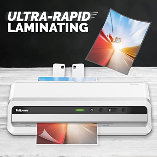 Fellowes Jupiter 125 Thermal Laminator Machine with Laminating Pouch Starter Kit, 12.5 inch, 60 Second Warm-Up, White/Black (5746301) by Fellowes - Image 2