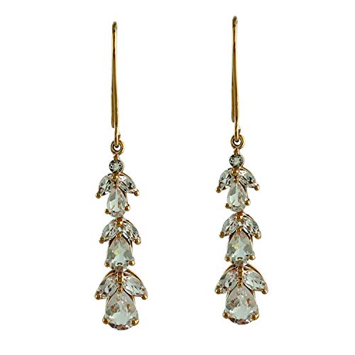 Carillon Morganite Pear Shape Gemstone Jewelry 10K Rose Gold Drop Dangle Earrings For Women/Girls #TOP16
