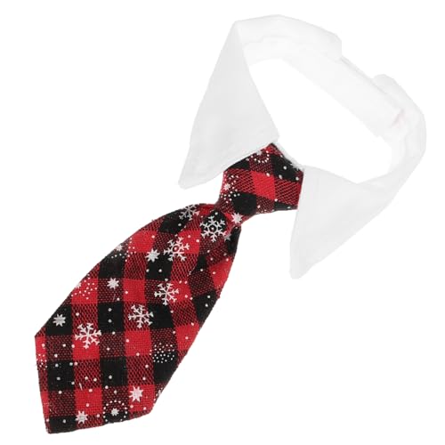 OSOLADY 調節可能ペットネク 犬用ブラックレッド格子柄 大型犬用ポリエステル製ネク おしゃれフォーマル首輪 誕生日 クリスマス パーティー