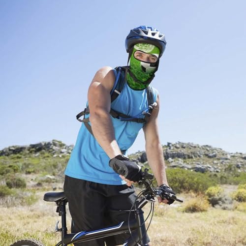 Máscara facial para balaclava verde para hombres y mujeres, protección solar, transpirable, cubre todo el rostro y cuello para senderismo, ciclismo, running y conducción miniatura 4