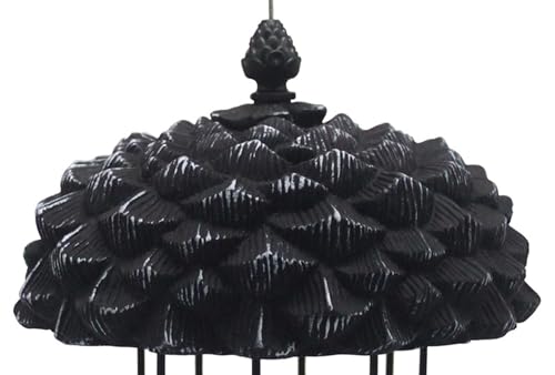 Dehner Natura Premium Futtersäule Louise, Meisenknödelsäule für 12 Meisenknödel, Futterstation für Wildvögel wetterfest/hängend, ca. 30 x 18 x 18 cm, Metall, dunkelgrau