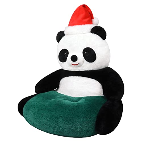 Fortuning's Jds Cute Seat Cushion For Kids, Non Slip Cartoon Panda Plush With Extra Backrest And Christmas Hat, Bedroom Floor Cushion As Panda Gift For Panda Lover #TOP13