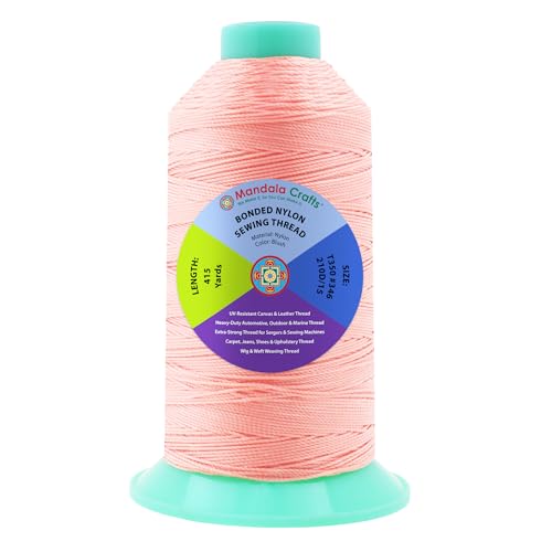 Mandala Crafts Size 346 210D T350 Blush Bonded Nylon Thread, 415 YDs