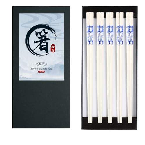 Porcelain Reusable Chopsticks Set of 5 Pairs